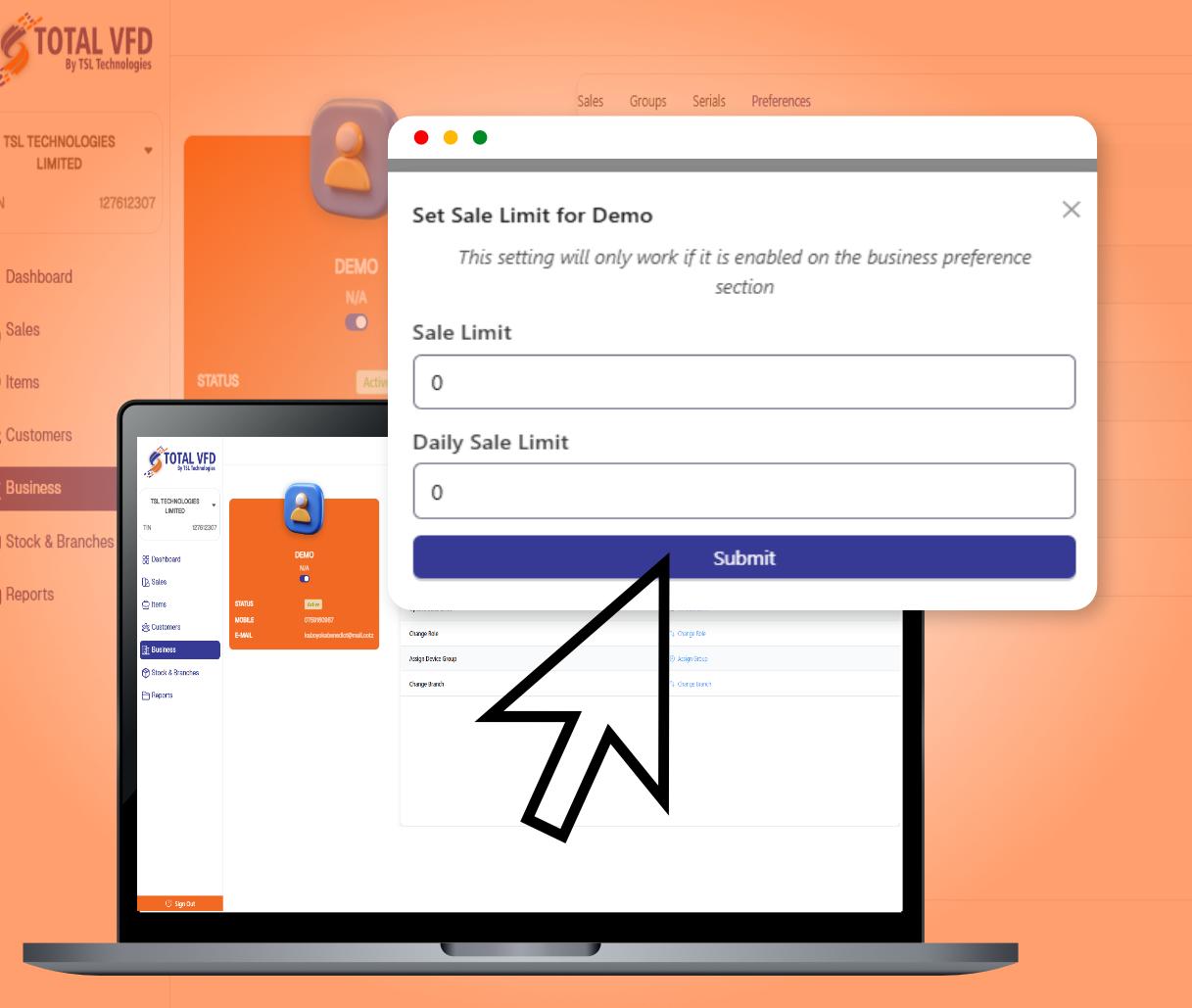 Set Daily, Product, and Sales Limits